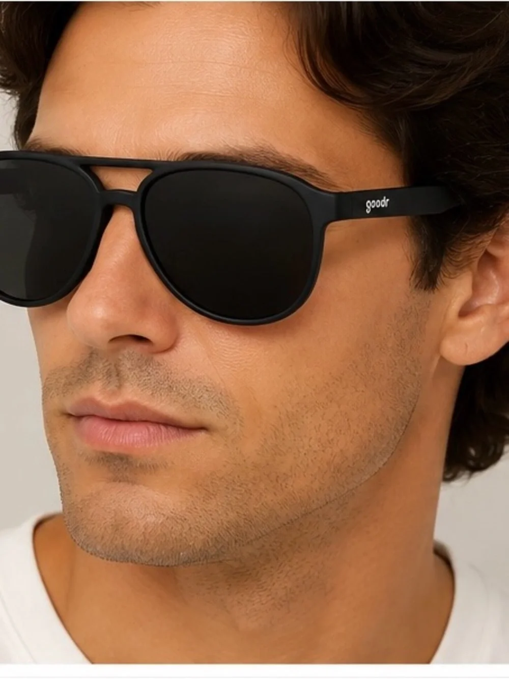 goodr Men’s Black Polarized Aviator Sunglasses